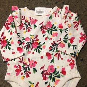 Floral long sleeve onesie NWT